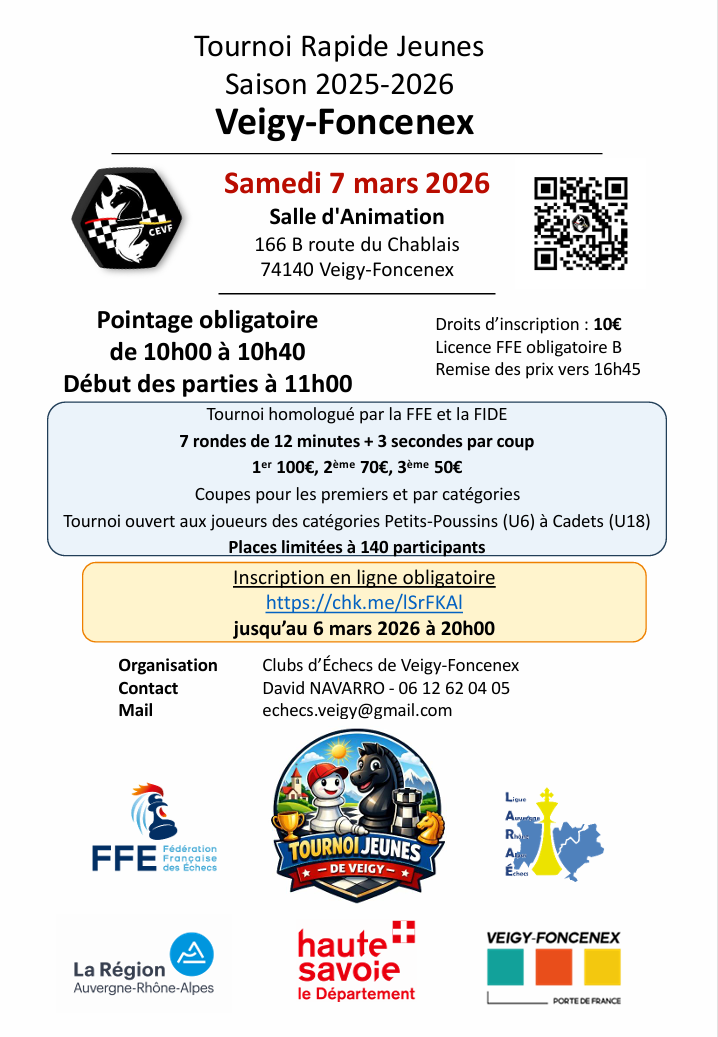 Tournoi Rapide Jeunes | Veigy 2025-2026
