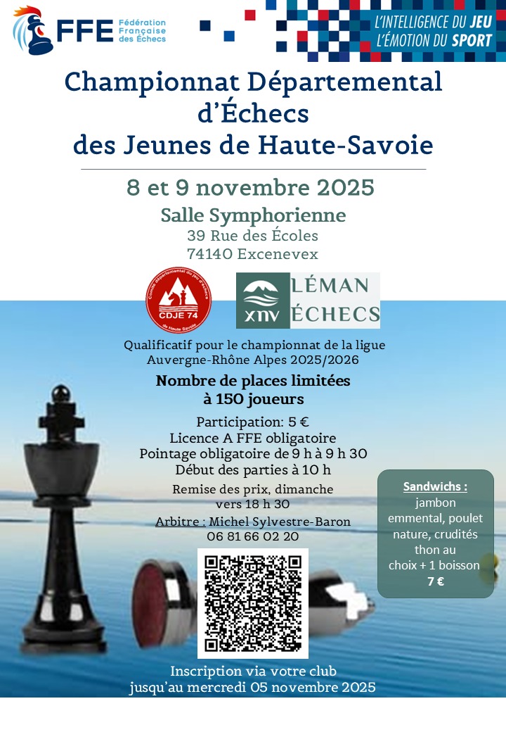 Affiche Championnat Départemental d'Echecs des Jeunes de Haute-Savoie